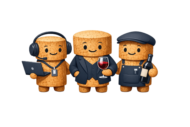 Corksom team illustrated as cork characters